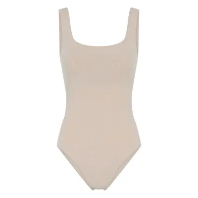 Girlfriend Collective Penny Square Neck Bodysuit Kräm