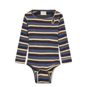 Petit Piao Body L/S Modal Multi Striped - Navy - 86