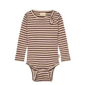 Petit Piao Body L/S Modal Striped - Cream - 92