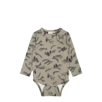 Petit Piao Body L/S Printed - Khaki green - 86