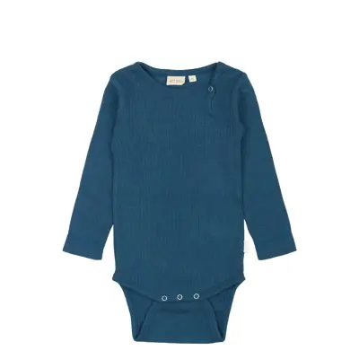 Petit Piao Ppdante Body L/S Merino Wool Blå