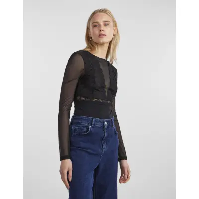 Pieces Pcsicca Ls Bodystocking Noos - Black - M