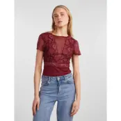 Pieces Pcsicca Ss Bodystocking Noos - Red - M