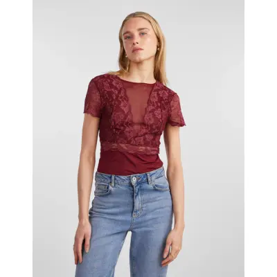 Pieces Pcsicca Ss Bodystocking Noos - Red - XS