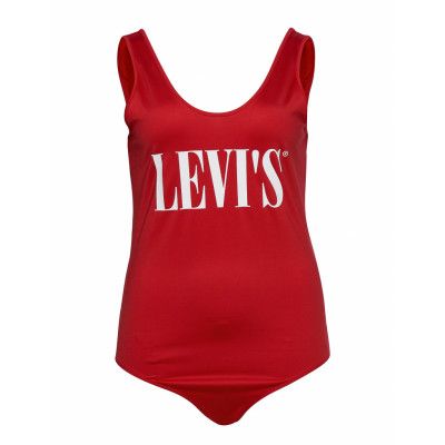 Pl Logo Bodysuit Pl Logo Bodys T-shirts & Tops Bodies Röd Levi's Plus