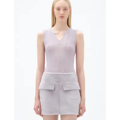 REMAIN Birger Christensen Bodysuit With Cutlines - Purple - 36