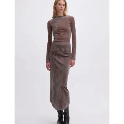 REMAIN Birger Christensen Velvet Mesh Bodysuit - Grey - 38