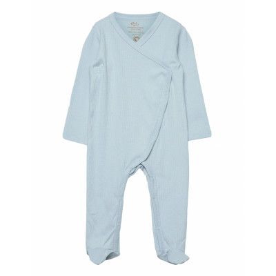 Rib Jersey Full Body Crossover *Villkorat Erbjudande Bodysuits Long-sleeved Bodysuits Pyjamas Sie Blå Copenhagen Colors