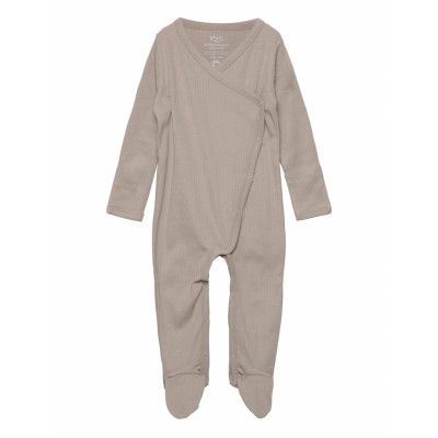Rib Jersey Full Body Crossover *Villkorat Erbjudande Bodysuits Long-sleeved Bodysuits Pyjamas Sie Grå Copenhagen Colors