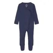 Rib Jersey Full Body Crossover Pyjamas Sie Jumpsuit Navy Copenhagen Colors