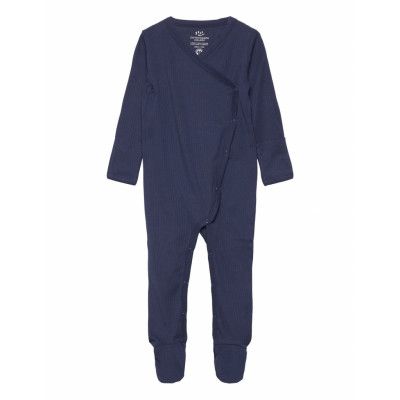 Rib Jersey Full Body Crossover Pyjamas Sie Jumpsuit Navy Copenhagen Colors