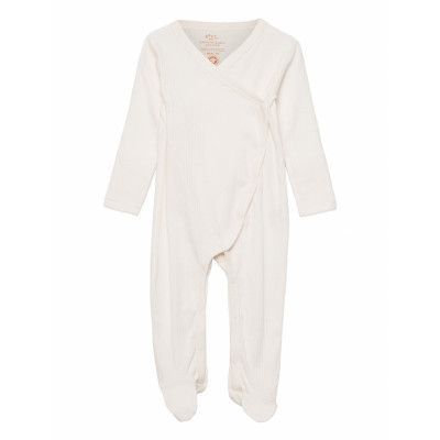Rib Jersey Full Body Crossover *Villkorat Erbjudande Bodysuits Long-sleeved Bodysuits Pyjamas Sie Vit Copenhagen Colors
