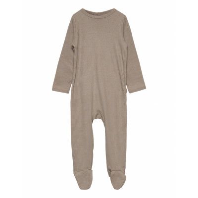 Rib Jersey Full Body W. Back Opening *Villkorat Erbjudande Långärmad Bodysuit Beige Copenhagen Colors