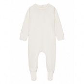 Rib Jersey Full Body W. Back Opening Långärmad Bodysuit Cream Copenhagen Colors