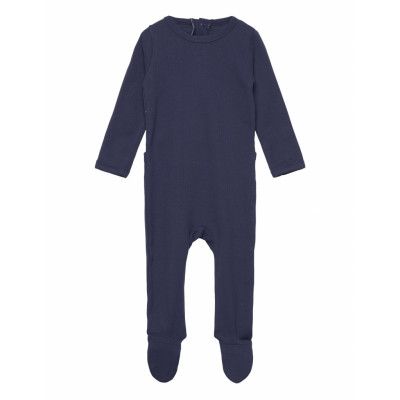 Copenhagen Colors Rib Jersey Full Body W. Back Opening Marinblå