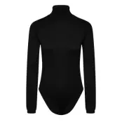 Bardot Roll Neck Knit Bodysuit Svart