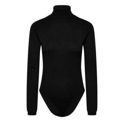 Bardot Roll Neck Knit Bodysuit Svart
