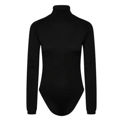 Bardot Roll Neck Knit Bodysuit Svart