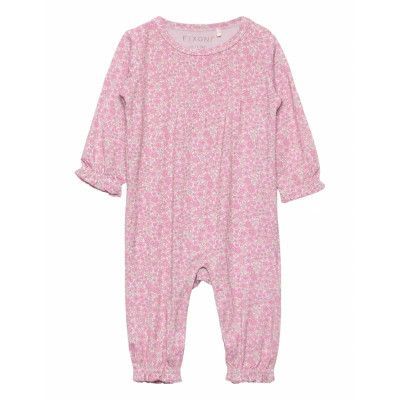 Romper Ls Bamboo Långärmad Bodysuit Rosa Fixoni