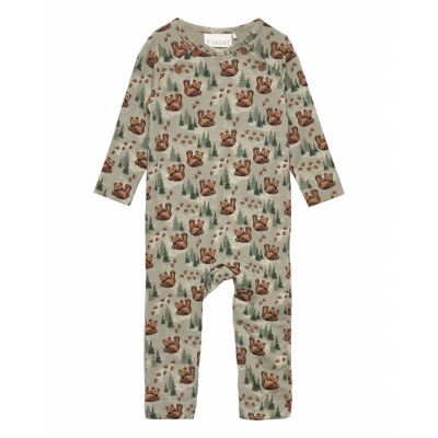 Romper Ls Bamboo Sweat Långärmad Bodysuit Multi/mönstrad Fixoni