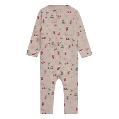 Romper Ls Långärmad Bodysuit Beige *Villkorat Erbjudande Fixoni