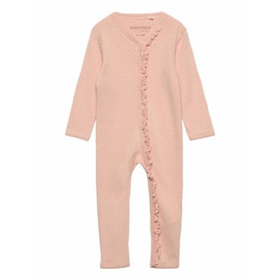 Romper Ls Pointelle Långärmad Bodysuit Rosa Fixoni