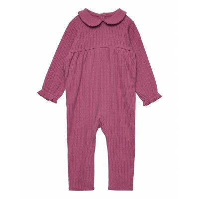 Romper Ls Pointelle Långärmad Bodysuit Rosa Fixoni