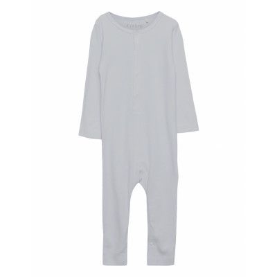 Romper Ls Rib Långärmad Bodysuit Blå Fixoni