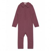 Fixoni Romper Ls Rib Burgundy