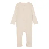 Fixoni Romper Ls Rib Beige