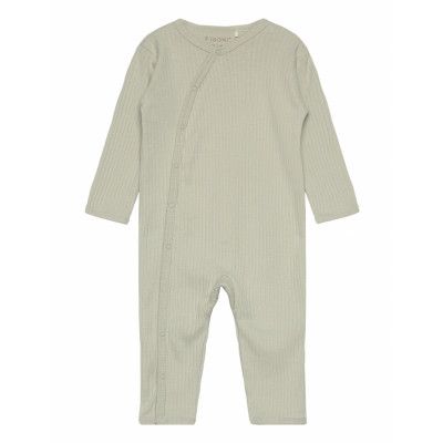 Fixoni Romper Ls Rib Grön