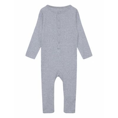 Fixoni Romper Ls Rib Grå