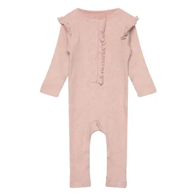 Fixoni Romper Ls Rib Silver