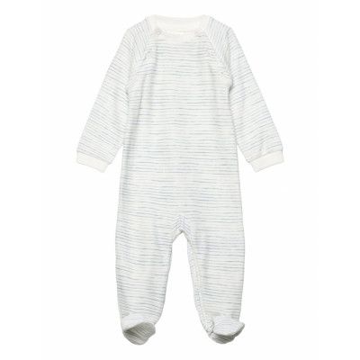 Romper Ls Velour Långärmad Bodysuit Blå Fixoni