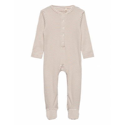 Romper Ls W. Feet *Villkorat Erbjudande Långärmad Bodysuit Rosa Fixoni