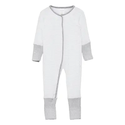 Romper With Footing Långärmad Bodysuit Grå Schiesser