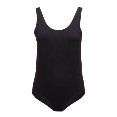Scoop Neck Rib Bodysuit T-shirts & Tops Bodies Svart DKNY