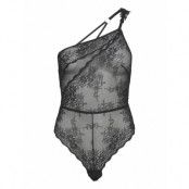 Secrete - Lace Bodysuit With Asymmetrical Straps *Villkorat Erbjudande Bodies Slip Svart Etam