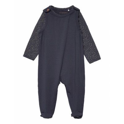 Set W. Body & Romper Långärmad Bodysuit Blå Fixoni