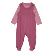Set W. Body & Romper Långärmad Bodysuit Rosa Fixoni