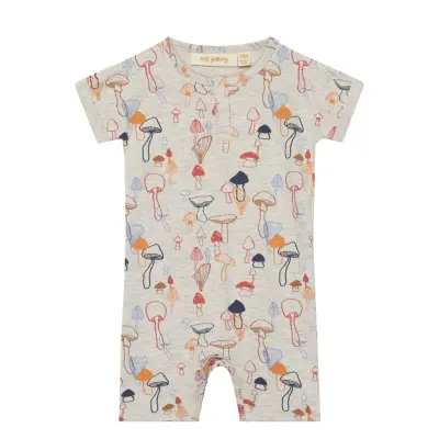 Sgharry Mushrooms Ss Bodysuit Bodysuits Short-sleeved Grå Soft Gallery