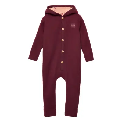 Sgkerry Wool Wholesuit Långärmad Bodysuit Vinröd Soft Gallery