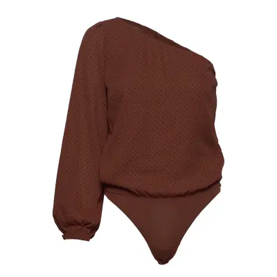 Shoulder Bodysuit T-shirts & Tops Bodies Brun Abercrombie & Fitch