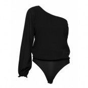 Shoulder Bodysuit T-shirts & Tops Bodies Svart Abercrombie & Fitch