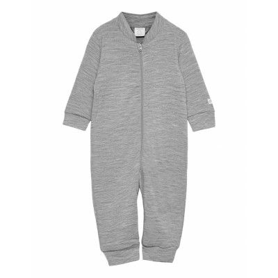 Sie Wool Terry Outerwear Long-sleeved Bodysuits Grå Lindex