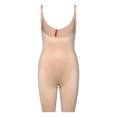 Spanx Spanxshape™ Invisible Open-Bust Mid-Thigh Bodysuit - Beige - M