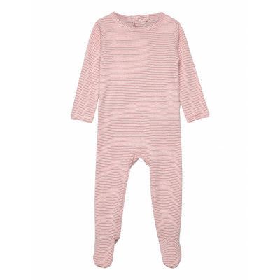 Striped Full Body W. Back Opening *Villkorat Erbjudande Bodysuits Long-sleeved Bodysuits Pyjamas Sie Rosa Copenhagen Colors
