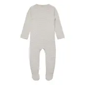 Striped Jersey Full Body W. Back Opening Långärmad Bodysuit Grå Copenhagen Colors