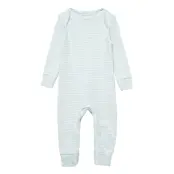 Striped Long Sleeved Romper W. Lapneck Långärmad Bodysuit Blå Copenhagen Colors