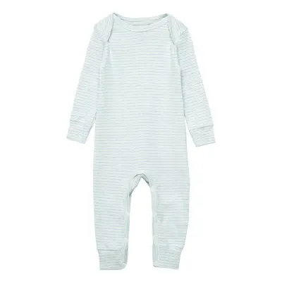 Striped Long Sleeved Romper W. Lapneck Långärmad Bodysuit Blå Copenhagen Colors
